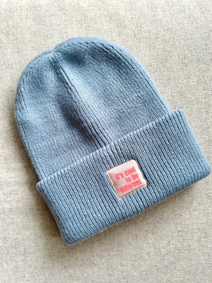 Statement Beanie - dusty blue