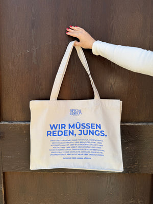 Shopper groß "wir müssen reden, jungs"