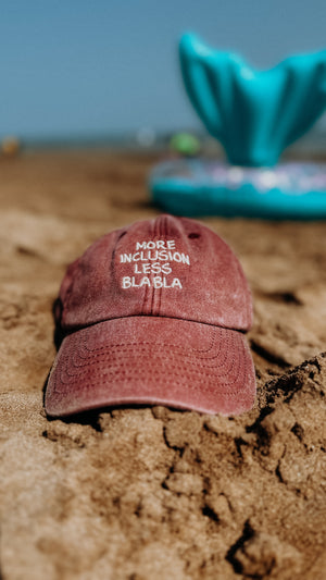 Cap Adults red "more inclusion - less bla bla"